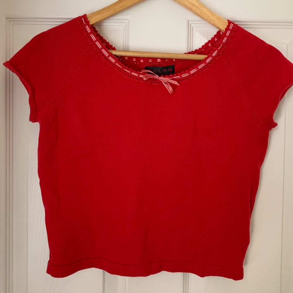 Ralph By Ralph Lauren red cropped knit